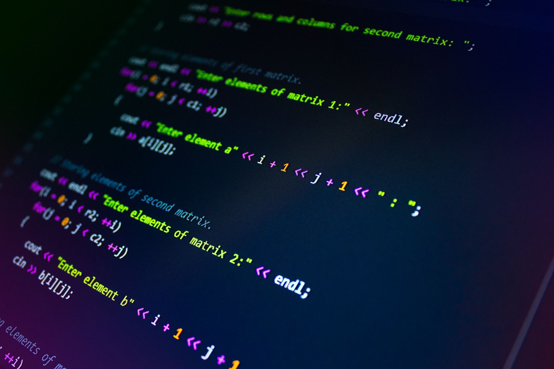 A full screen of code syntax